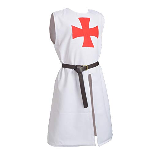 Product Cover BLESSUME Medieval Templar Knight Tunic White Crusader Tunic with Belt