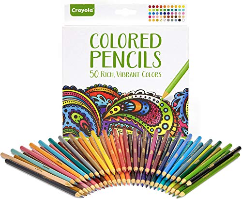 Product Cover Crayola Colored Pencils, Pre-Sharpened, Adult Coloring, 50 Count