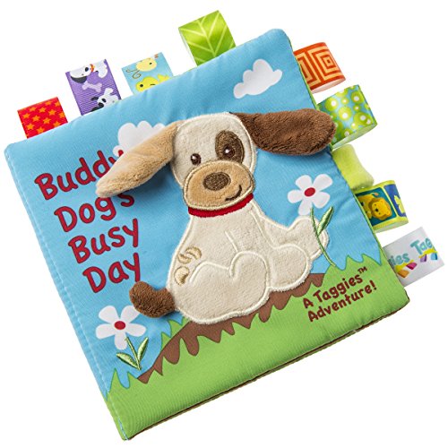 Product Cover Taggies Touch & Feel Soft Cloth Book with Crinkle Paper and Squeaker, Buddy Dog