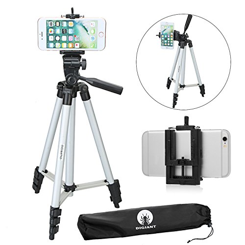 Product Cover DIGIANT 50 Inch Aluminum Camera Phone Tripod+ Universal Tripod Smartphone Mount for Apple, iPhone Samsung and Other Brands Smartphones+Carrying Bag