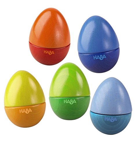 Product Cover HABA Shakin Eggs - HABA Shakin Eggs - Feel the Rhythm While Learning Sound Differentiation with 5 Wooden Eggs Classic Musical Fun