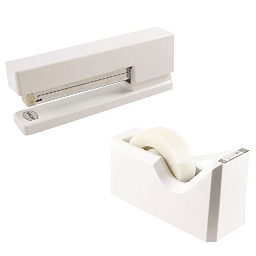 Product Cover JAM PAPER Office & Desk Sets - 1 Stapler & 1 Tape Dispenser - White - 2/Pack