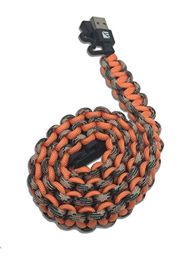 Product Cover Ultra-Durable Lightning Paracord Charging Cable with Waterproof Caps