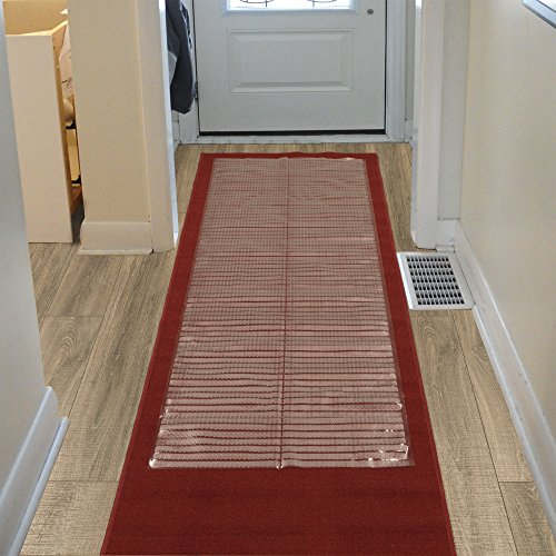Product Cover Sweet Home Stores Clear Plastic Runner Rug Carpet Protector Mat Ribbed Multi Grip High-spike (26x6)