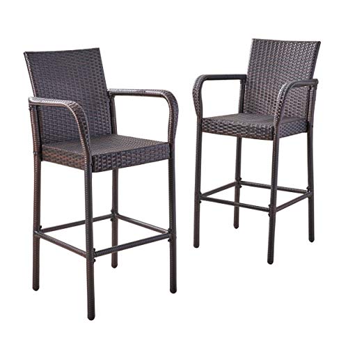 Product Cover Christopher Knight Home Stewart Outdoor Bar Stool, Set of 2, Brown
