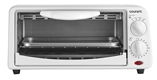 Product Cover Courant TO-621W 2 Slice Compact Toaster Oven with Bake Tray and Toast Rack, White