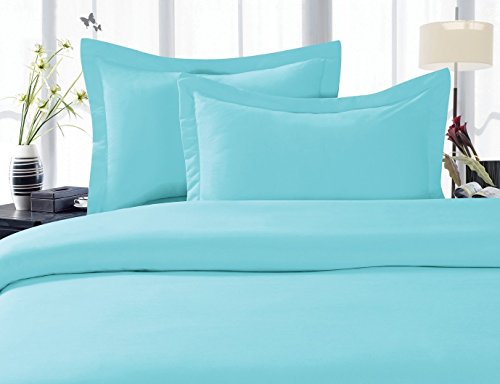 Product Cover Elegant Comfort 1500 Thread Count Wrinkle,Fade and Stain Resistant 4-Piece Bed Sheet Set, Deep Pocket, Hypoallergenic - Queen Aqua Blue