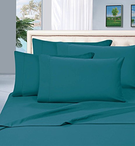Product Cover Luxurious Bed Sheets Set on Amazon! Elegant Comfort 1500 Thread Count Hotel Quality Wrinkle,Fade and Stain Resistant 4-Piece Bed Sheet Set, Deep Pocket, Hypoallergenic - Queen Turquoise