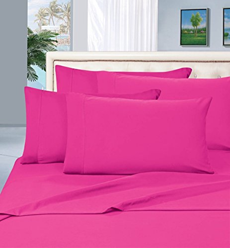 Product Cover Luxurious Pillowcase Set on Amazon! Elegant Comfort 1500 Thread Count Hotel Quality Wrinkle,Fade and Stain Resistant 2-Piece Pillowcases, Hypoallergenic - Standard/Queen Size Hot Pink