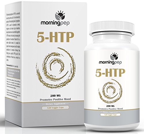 Product Cover 5-HTP Supplement 120Count 200mgper Caps with Added Vitamin B6 by Morning Pep, 5 HTP is A Natural Appetite Suppressant That Helps Improve Your Overall Mood Relaxation & A Restful Sleep