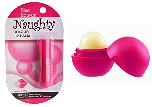 Product Cover Blue Heaven Combo of Lip balm Naughty- Lip bomb (Bubble Gum)
