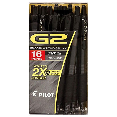 Product Cover Pilot - G2 Gel Roller Ball, Retractable, Fine, Black - 16 Pens