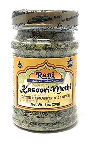Product Cover Rani Fenugreek Leaves Dried, All Natural (Kasoori Methi) 28g (1oz) ~ Gluten Free Ingredients | NON-GMO ~ Vegan