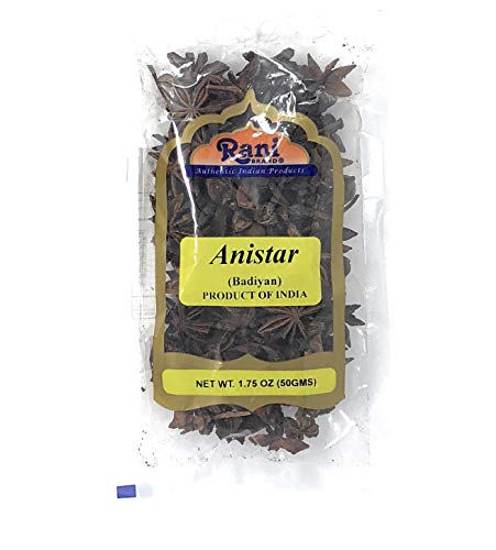 Product Cover Rani Star Anise Seeds, Whole Pods (Badian Khatai) Spice 1.75oz (50g) All Natural ~ Gluten Free Ingredients | NON-GMO | Vegan | Indian Origin