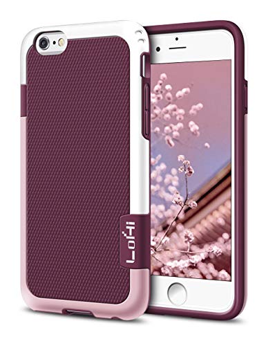Product Cover LoHi Compatible for iPhone 6s/6 Case, 4.7inch [Extra Front Raised Lip] Hybrid Impact 3 Color Shockproof Rugged Soft TPU & Hard PC Bumper Cover - Red