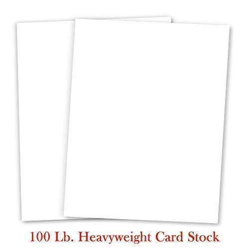 Product Cover White Cardstock - For School Supplies, Kids Art & Crafts, Invitations, Business Card Printing | Extra Thick 100 lb Card Stock, 8.5 x 11 inch, Heavy Weight Hard Cover Stock (270 gsm) 50 Sheets Per Pack