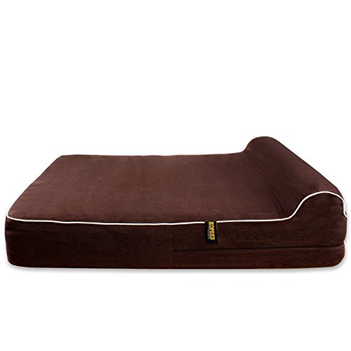 Product Cover KOPEKS Dog Bed Replacement Cover Memory Foam Beds - Brown - Extra Large (Jumbo Size)