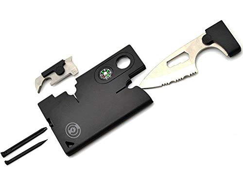 Product Cover Credit Card Tool Set Card Knife - Best Army Tactical Multitool Pocket Knife Set By Cable And Case - Survival Wallet With Blade - Multi-tool Gift For Dad, Mom, Husband, Wife, Brother Or Sister