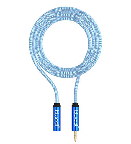 Product Cover Blucoil 6-Foot Premium Extension Cable with Stereo 3.5mm Male to Female Connectors for Phones, Computers, MP3 Players, Portable Amps, Stereo Equipment, and More