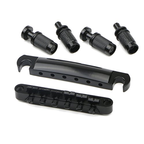 Product Cover Set of Roller Saddle Black Tune-O-Matic Bridge Tailpiece Studs for LP Electric Guitar Replacement Parts