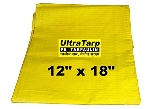 Product Cover ULTRATARP Plastic Tarpaulin Virgin UV Treated 150 GSM (Yellow, 12 x 18 ft)