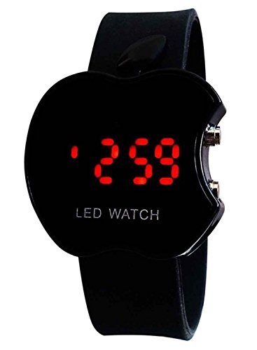 Product Cover OEM Acorn LED Digital Black Dial Apple Shape Kids Watch