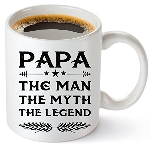 Product Cover Muggies Papa Mug - Gift For Dad And Grandpa! Coffee Tea 11oz Cup. Unique Gifts For Men & Husband! Christmas, Birthday, Father's Day - Papa The Man The Myth The Legend! + Woodworking Ebook By Muggies