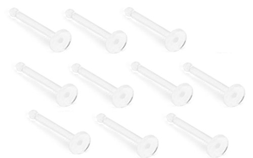 Product Cover 10 Pieces - 20G Bioflex Clear Nose Stud 2 mm Top Retainer, Metal Free, Allergy Free