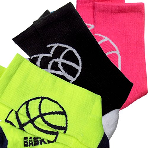 Product Cover Basketball Sock by ChalkTalk SPORTS | Athletic Mid Calf Woven Socks | Basketball Silhouette | Multiple Colors