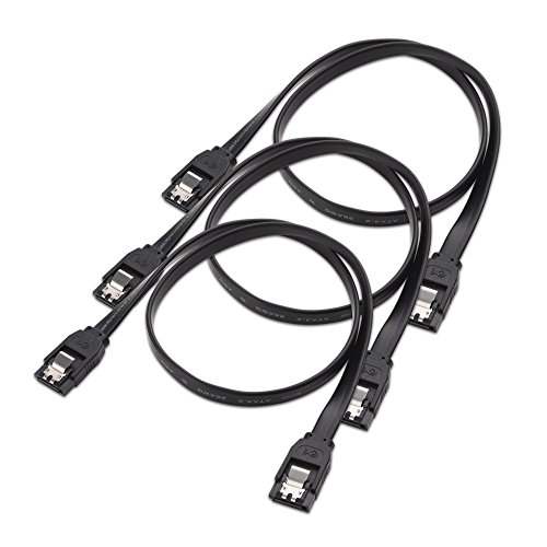 Product Cover Cable Matters 3-Pack Straight SATA III 6.0 Gbps SATA Cable (SATA 3 Cable) Black - 18 Inches