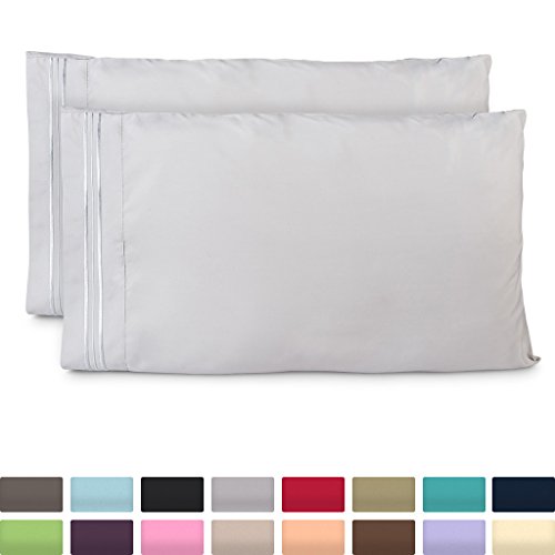 Product Cover Cosy House Collection Pillowcases Standard Size - Silver Luxury Pillow Case Set of 2 - Fits Queen Size Pillows - Premium Super Soft Hotel Quality - Cool & Wrinkle Free - Hypoallergenic