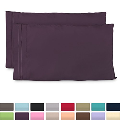 Product Cover Cosy House Collection Pillowcases Standard Size - Purple Luxury Pillow Case Set of 2 - Fits Queen Size Pillows - Premium Super Soft Hotel Quality - Cool & Wrinkle Free - Hypoallergenic - Plum