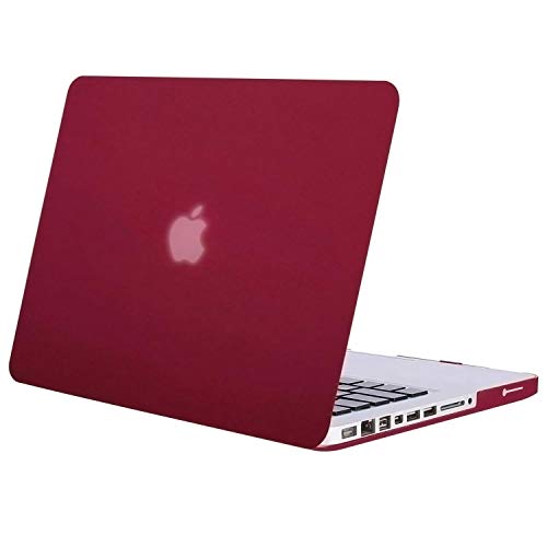 Product Cover MOSISO Plastic Hard Shell Case Cover Only Compatible with Old Version MacBook Pro 13 Inch (Model: A1278, with CD-ROM), Release Early 2012/2011/2010/2009/2008, Wine Red