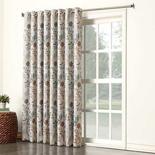 Product Cover Sun Zero Kara Floral Print Energy Efficient Grommet Patio Door Curtain Panel, 100