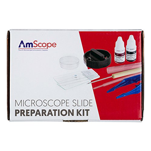 Product Cover AmScope SP-14 Microscope Slide Preparation Kit Including Stains
