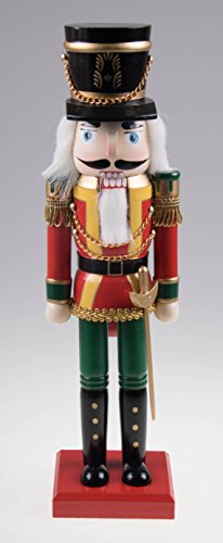 Product Cover Traditional Wooden Soldier Nutcracker with Sword| Red and Green | Festive Christmas Decor | Classic Collectible Nutcracker | Perfect for Any Decor Theme | 14
