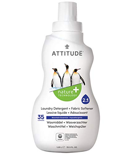 Product Cover ATTITUDE Hypoallergenic 2 in 1 Laundry Detergent & Fabric Softener, Mountain Essential, 35.5 Fluid Ounce, 35 Loads