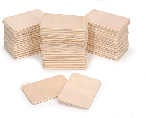 Product Cover Darice Pie Rectangle-Shaped (50pc) - Light Unfinished Wood is Easy to Paint, Stain, Embellish - Perfect for Art and Craft Projects - Each Piece Measures 2.08