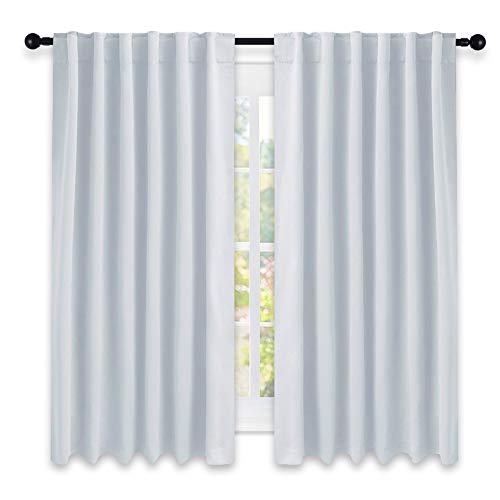 Product Cover NICETOWN Insulated Room Darkening Curtain Panels - (Cloud Grey Color) W52 x L63, 2 Pieces, Room Darkening Window Treatment Drape Panel