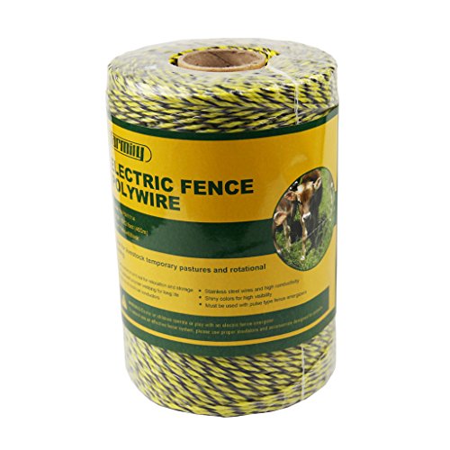 Product Cover Farmily Portable Electric Fence Polywire 1312 Feet 400 Meter 6 Conductor Yellow and Black Color