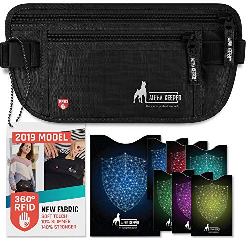 Product Cover RFID Money Belt For Travel With RFID Blocking Sleeves Set For Daily Use [2019 NEW MODEL]