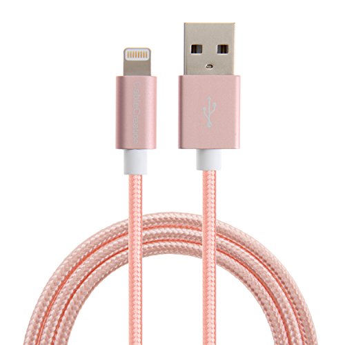 Product Cover [Apple MFi Certified] CableCreation Lightning to USB Cable for iPhone7/7 Plus, 6S/6S Plus, 6/6 Plus, 5s/5c/5, iPad Pro, iPad, iPad Mini 4/3/2, Metal Plug & Cotton Jacket, Rose Gold, L=4ft/1.2m