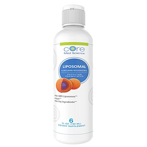 Product Cover Optimized Liposomal Turmeric Curcumin 200 mg and Resveratrol 75 mg Concentrated - Non-GMO Phospholipids, Soy Free - Pain and Inflammation Relief, Support Healthy Aging and Low Cholesterol - 6 oz.