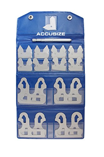 Product Cover Accusize Industrial Tools 25 Pc Radius Gage Set Fractional 1/64-1/2'' Gages with Holder, Eg02-5021