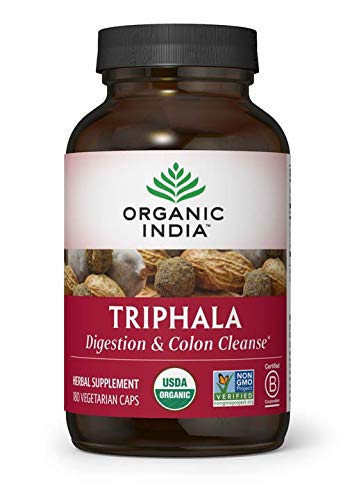 Product Cover ORGANIC INDIA Triphala Supplement, Pure Triphala Herbal Formula for Natural Digestive Support, 180 Veg Capsules