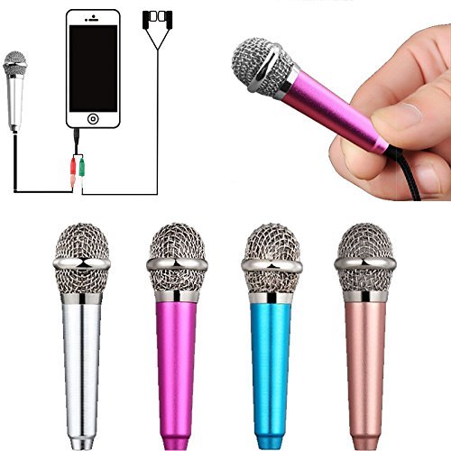 Product Cover Uniwit Mini Portable Vocal/Instrument Microphone For Mobile phone laptop Notebook Apple iPhone Sumsung Android With Holder Clip - Silver