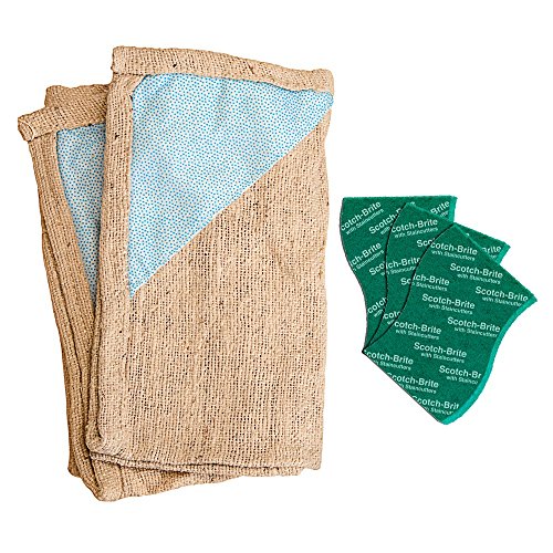 Product Cover Scotchbrite Floor Cleaning Cloth Pack Of 2 And Scrub Pad Large Pack Of 3
