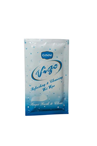 Product Cover Ginni Vigo Refreshing & Cleansing Wet Wipe Single Sachet Men Women Hand Face Tissues Alcohol Free (50 Pieces)