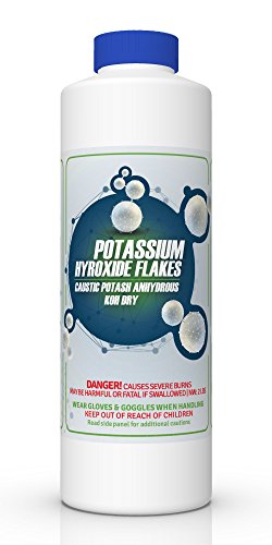 Product Cover PURE Potassium Hydroxide Flakes - 2 LB (Caustic Potash Anhydrous KOH Dry)