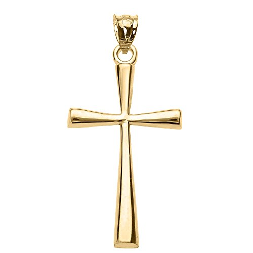 Product Cover Religious Jewelry by FDJ Solid 10k Yellow Gold Simple Cross Pendant